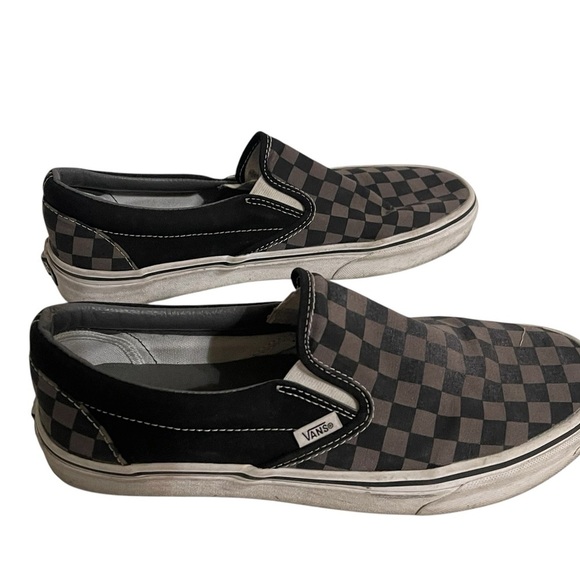 Vans Off The Wall Checkerboard Slip On Mens 10.5 Sneakers Black Gray - Picture 5 of 15